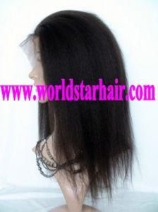 Toppest Quality Human Hair Full Lace Wig, Kinky Straight Hair
