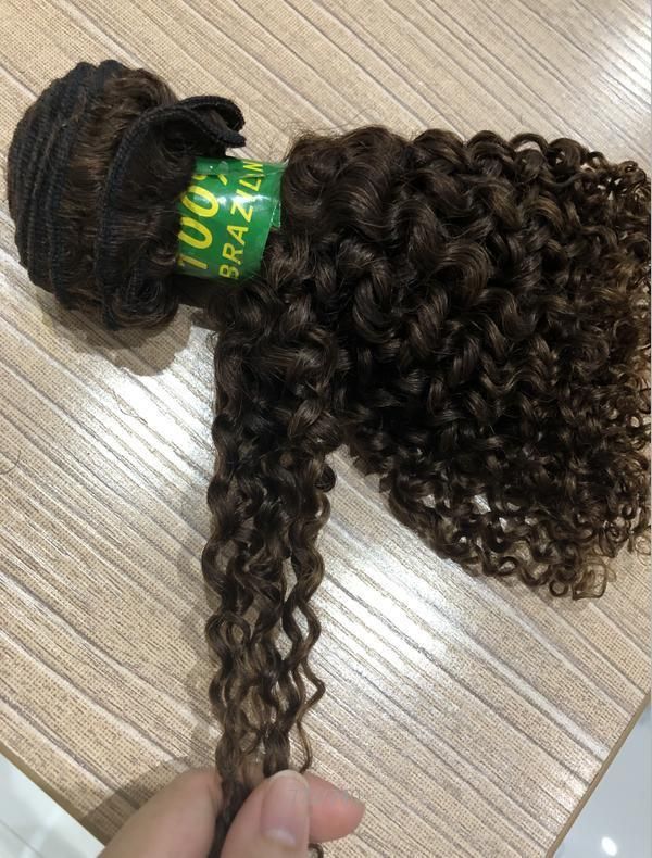 12 Inch Brown Human Hair Wigs Cuticle Aligned Indian Curly Hair