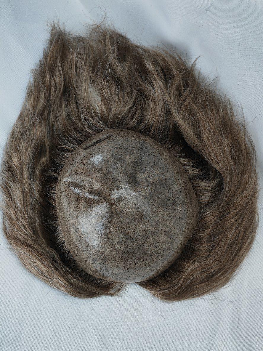 2022 Most Popular Custom Made Clear PU Base Injection Toupee Made of Remy Human Hair