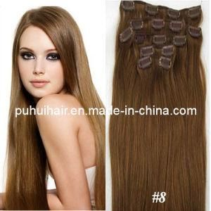 100% Indian Remy Human Hair Extension/Clips on/in Hair Extension (CH-003)