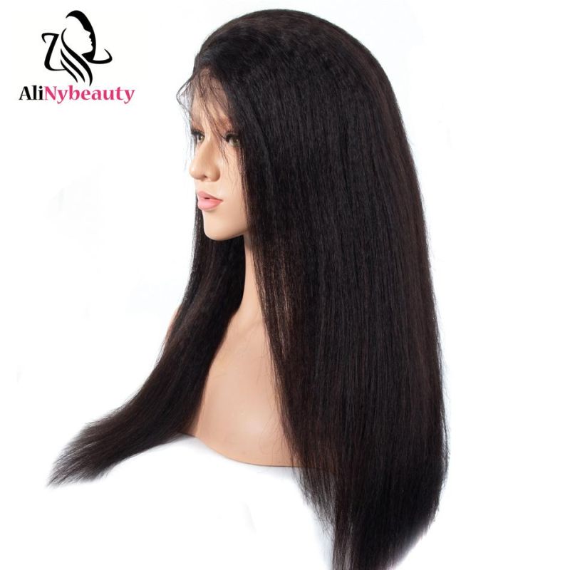 100% Virgin Hair Human Kinky Straight Lace Front Wig