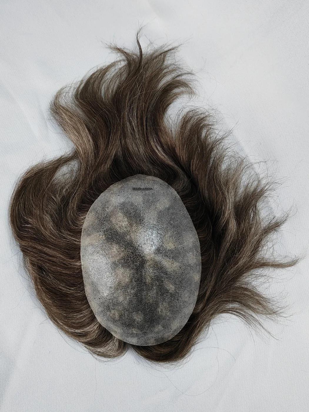 2022 Most Natural Custom Made Clear PU Base Injection Toupee Made of Remy Human Hair