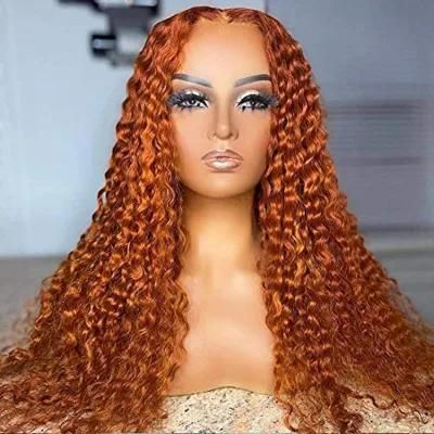 100% Virgin Hair, Swiss Lace Orange Ginger Two-Tone Medium Dyed Burgundy Curls Lace Wigs
