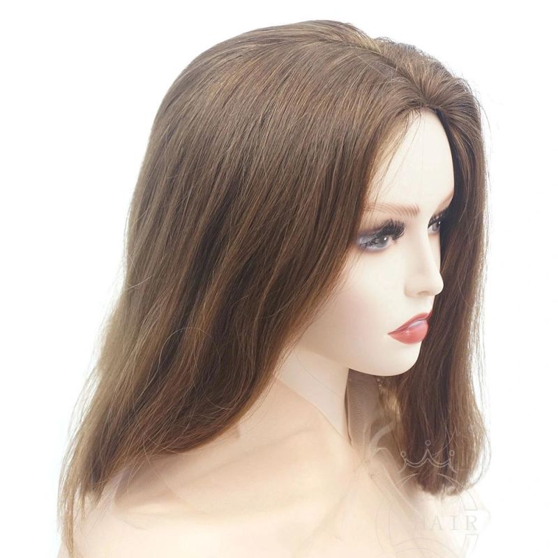 Wholesale Mongolian Hair Human Hair Wigs 100% Real Human Hair 16 Inches Straight Hair Light Brown Color Kosher Wig Custom Wig Factory Sheitel Perruque