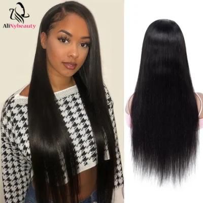 Virgin Hair Straight Natuara Raw Brazilian Lace Front Human Hair Wigs with Natural Hairline