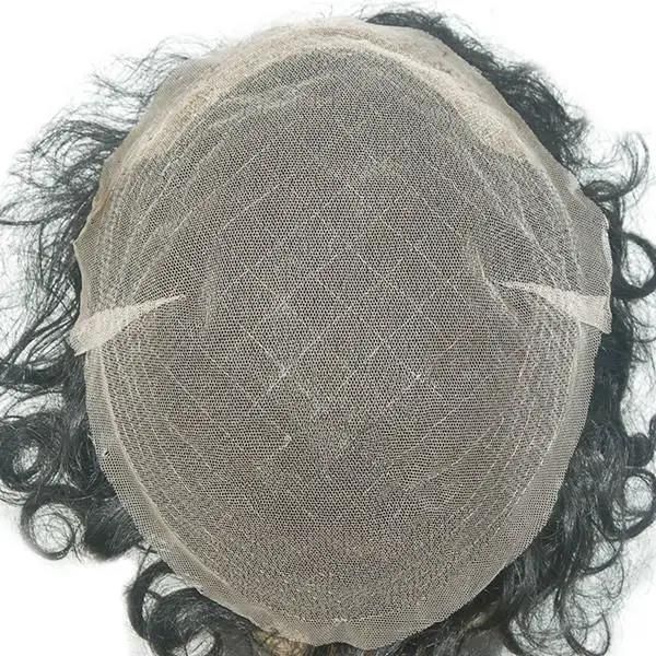 Hair Replacement for Men Full French Lace with Perfect Bleaching Knots