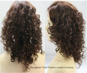 8A Brazilian Big Curl Hair Human Hair Full Lace Wig