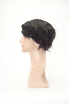 Super Thin Skin with French Lace Front Curl Wave Natural Hair Toupee