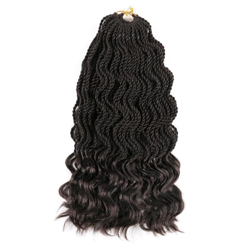 14inch 35stands Synthetic Crochet Braids Senegalese Twists with Wavy Ends Hair Extension