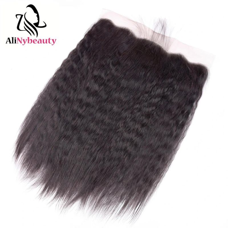 Alinybeauty Wholesale Indian Kinky Straight Virgin Hair Lace Frontal Closure