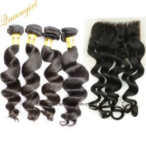 Wholesale Virgin Human Hair Products Loose Wave Lace Top Closure with Malaysian Hair