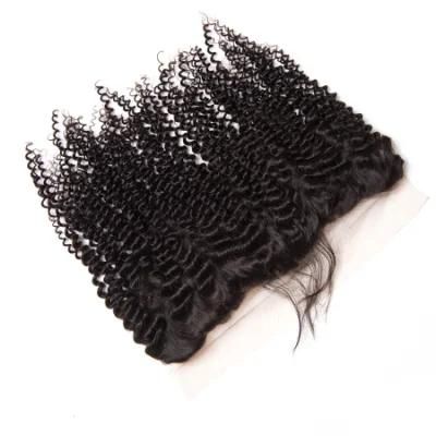 Brazilian Kinky Curly Ear to Ear Pre Plucked Lace Frontal Closure with Baby Hair 100% Human Hair Frontal Remy Hair