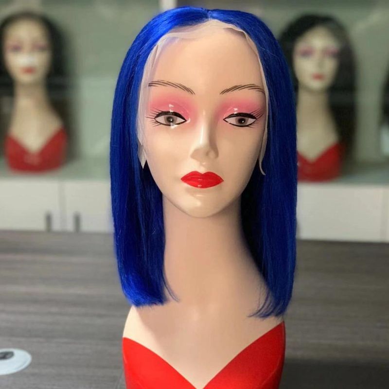 Wholesale Pink Rellow Orange Color Brazilian Virgin Human Hair Colored Lace Frontal Bob Wig Hot Wigs