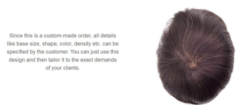 Custom Men′s Luxury Toupee - Swiss and French Lace with PU - Best Quality Men′s First Choice