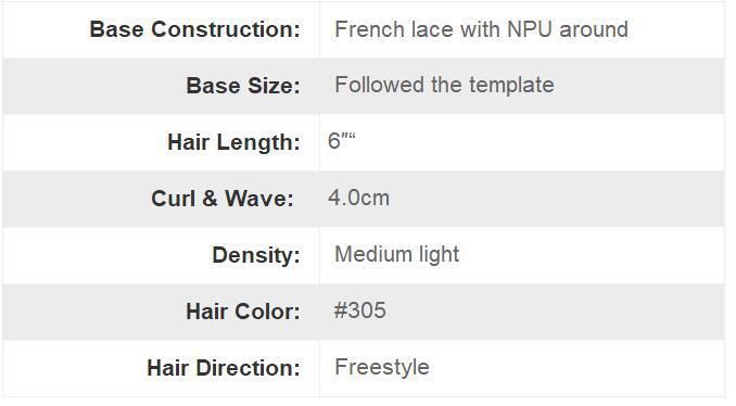 High Quality Men′s Toupee Wigs - French Lace & Npu - Very Comfortable