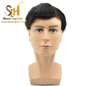 Full Hand Made Mono with PU Hair Replacement Toupee