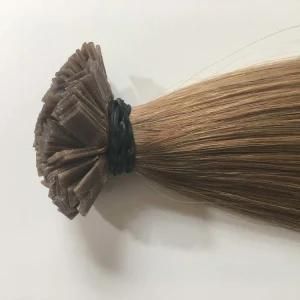 8# Pre Bonded Keratin Flat Nail Tip Virgin Remy Human Hair Extensions
