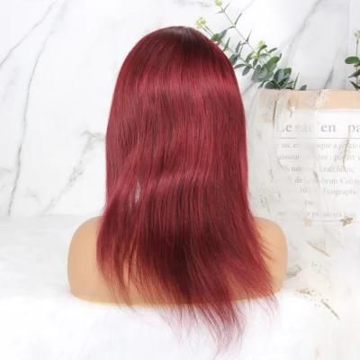 Malaysian Straight Human Hair Wigs with Bangs 100% Remy Lace Closure Wig for Black Women Straight Bob Wig