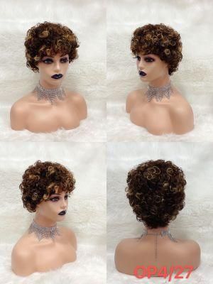 Cheap Machine Wig Wholesales 6&quot; Curly Human Hair Wig
