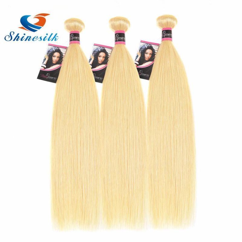Women Hair Color #613 Ombre Blonde Hair Bundles 3PC 8inch-26inch Straight Hair Brazilian Remy Human Hair Extensions