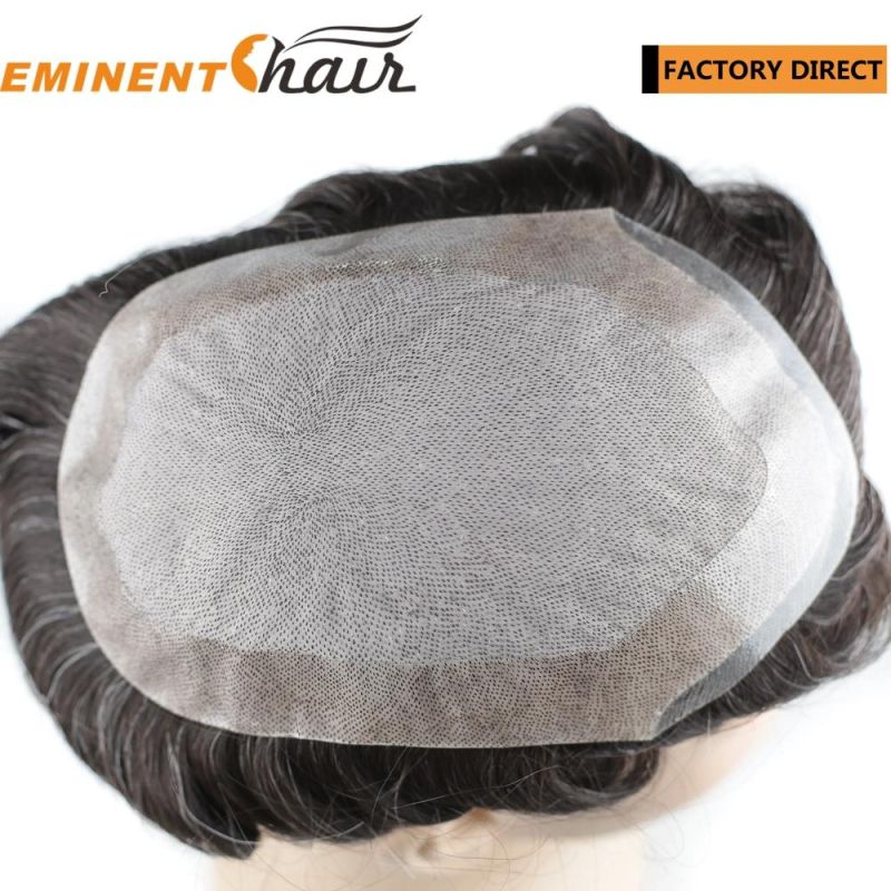 Factory Direct Silk Mono Indian Hair Men′s Toupee