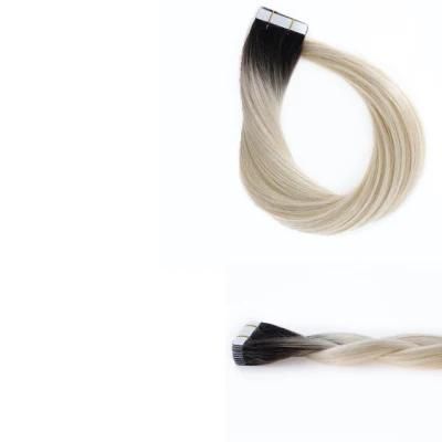 Tape Hair Extensions Adhesive Real Human Hair Blonde Skin Weft Brown Machine Remy Glue Hair 50g #Nordic Gloden