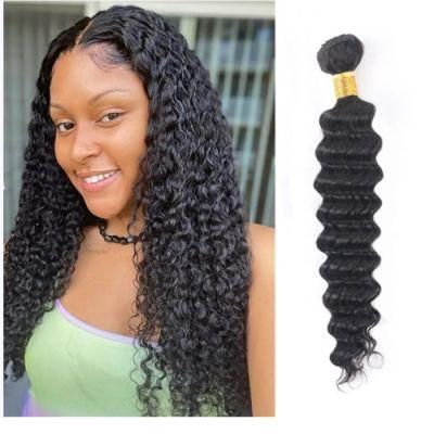 Kbeth 10A Grade Deep Wave Bundles Natural Color Brazilian Hair Weft Curly Virgin Human Hair Bundle with Closure Extension