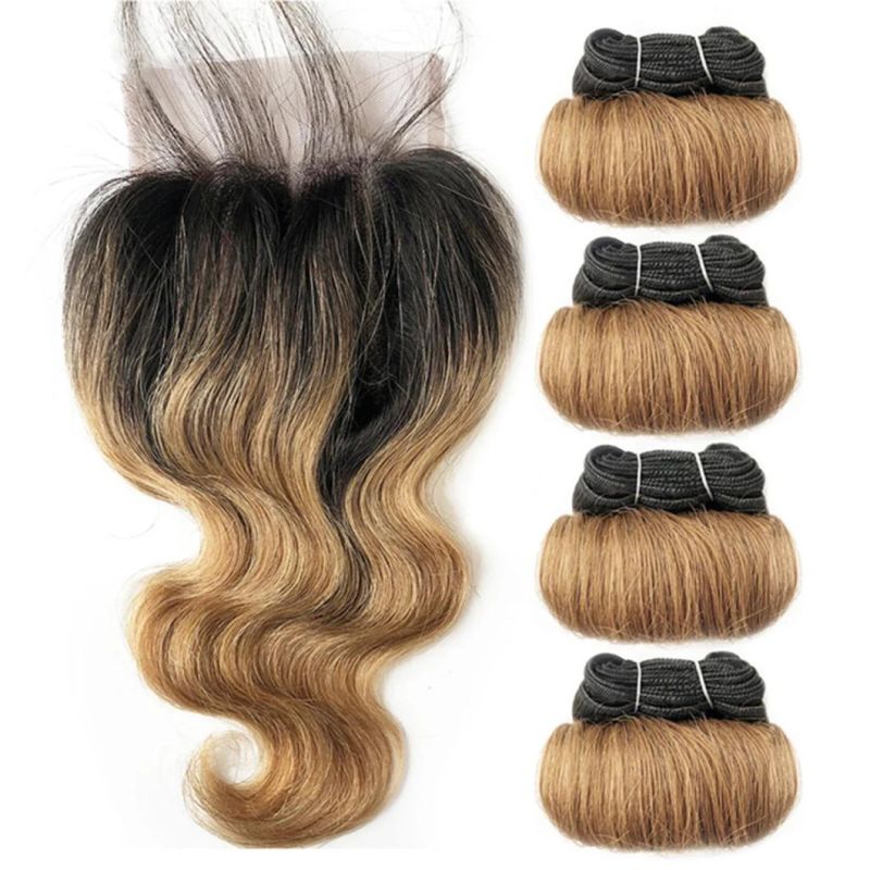 Ombre Brazilian Human Hair Bundles with Closure Transparent Closure with Bundles Loose Wave Bundles Wi Human Hairth Closure Weave Short Hair Extensions