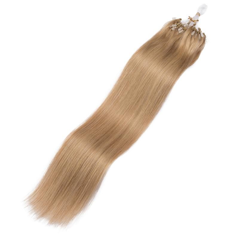 Straight Loop Micro Ring Hair Extensions Brazilan Remy Human Hair Extension Natural Capsule Keratin