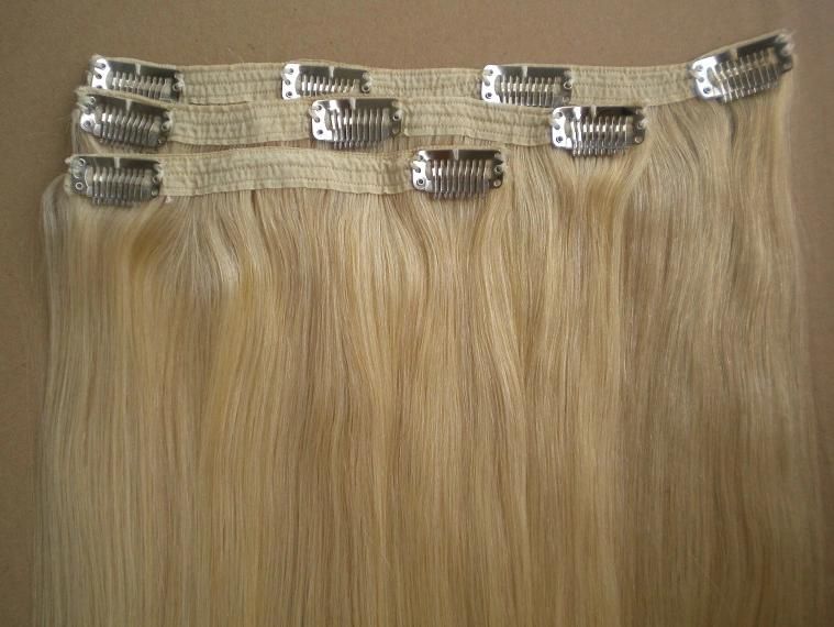 Clip on Hair Extensions Lace Clip in Hair Extension Virgin Hair (AV-CHL006-613)