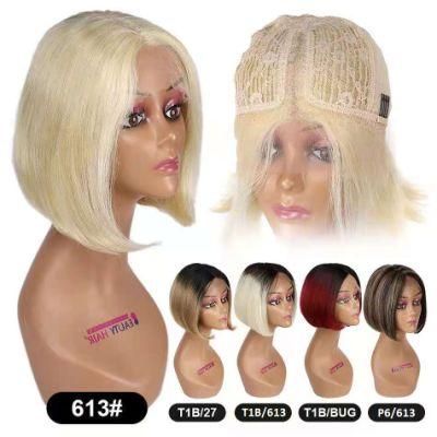 Various Colors Human Hair T Lace Front Bob Wigs