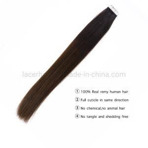 T#2-4 Top Quality Double Draw Raw Unprocessed Peruvian Human Remy Natural Tape Hair Extension
