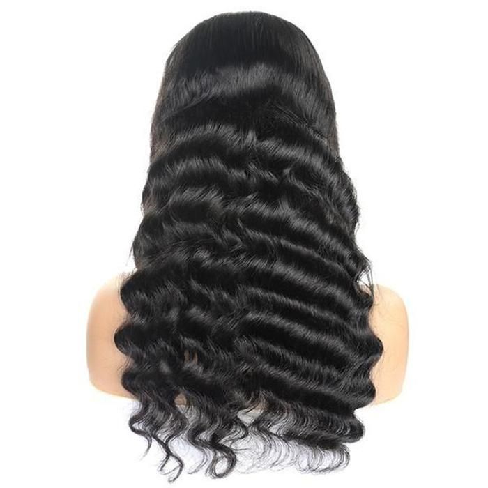 Wholesale Price Custom Packaging Raw Indian Wig Virgin Human Hair 40 Inch Deep Wave Frontal Wig
