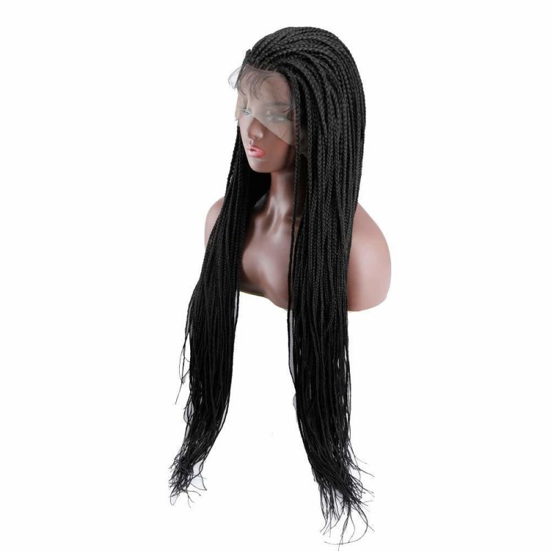 36 Inches Knotless Braided Wigs for Black Women 13X6 Lace Front Twisted Synthetic Lace Wig Full Hand-Made Super Lightwe
