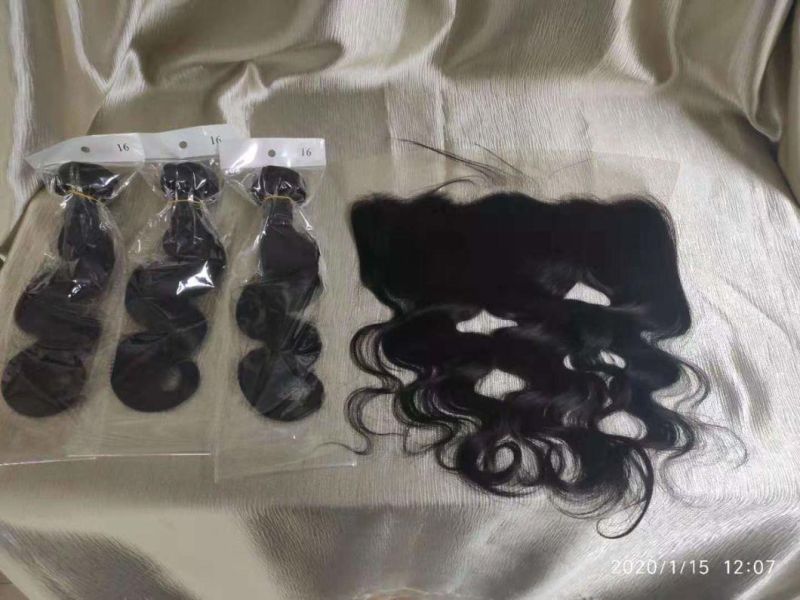 4X4 Straight Brazilian Natural Human Virgin Hair Weave Lace Bundle with Closure Human Hair Extension