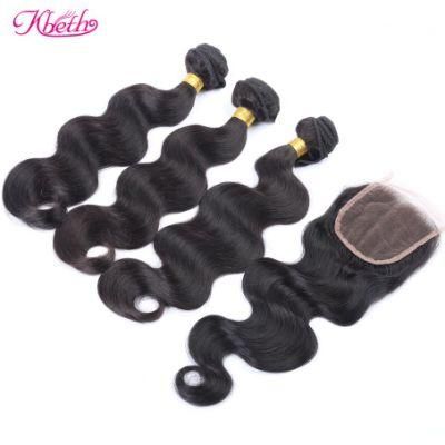 Kbeth Brazilian Hair Straight &amp; Body Wave 3 Bundldes Virgin Human Hair Bundles with 360 Lace Frontal Wholesale