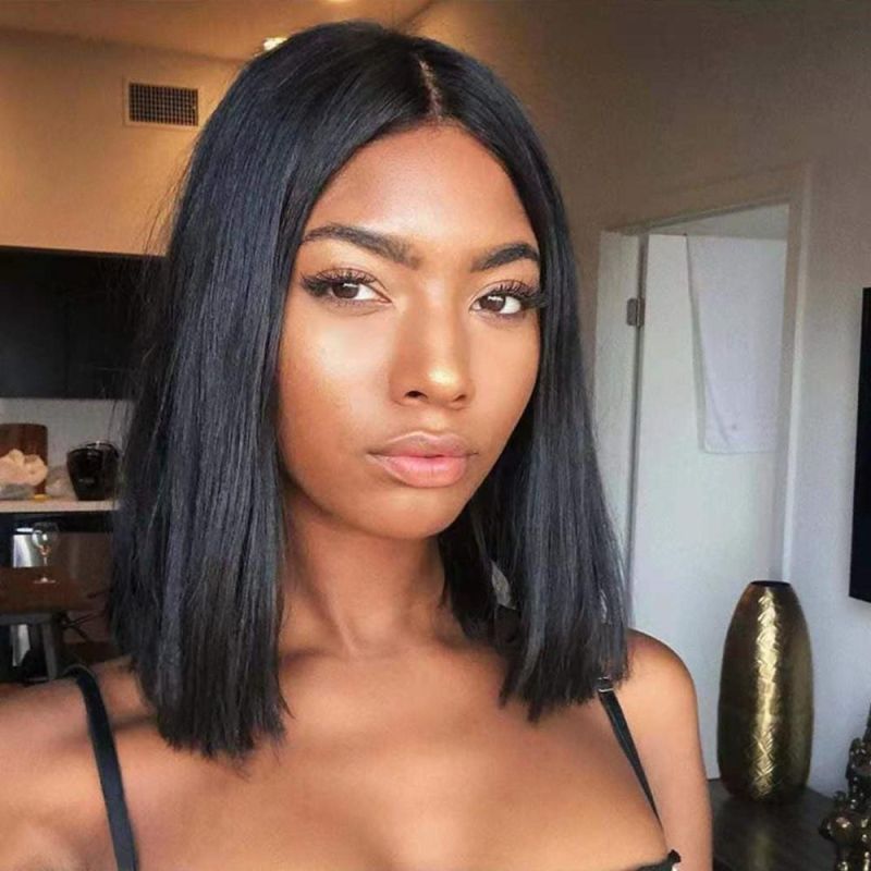 Kbeth Hair Extensions Wigs for Woman 2021 Fashion Remy Synthenic Hair Good Quality 11A Customized Accept Luxury 12′ ′ Short Straight Wig