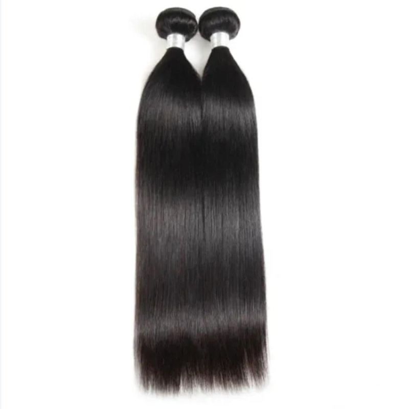 Riisca Hair Straight Hair Medium Bundles with Closure 8"-30" Remy Human Hair Bundles with Closure