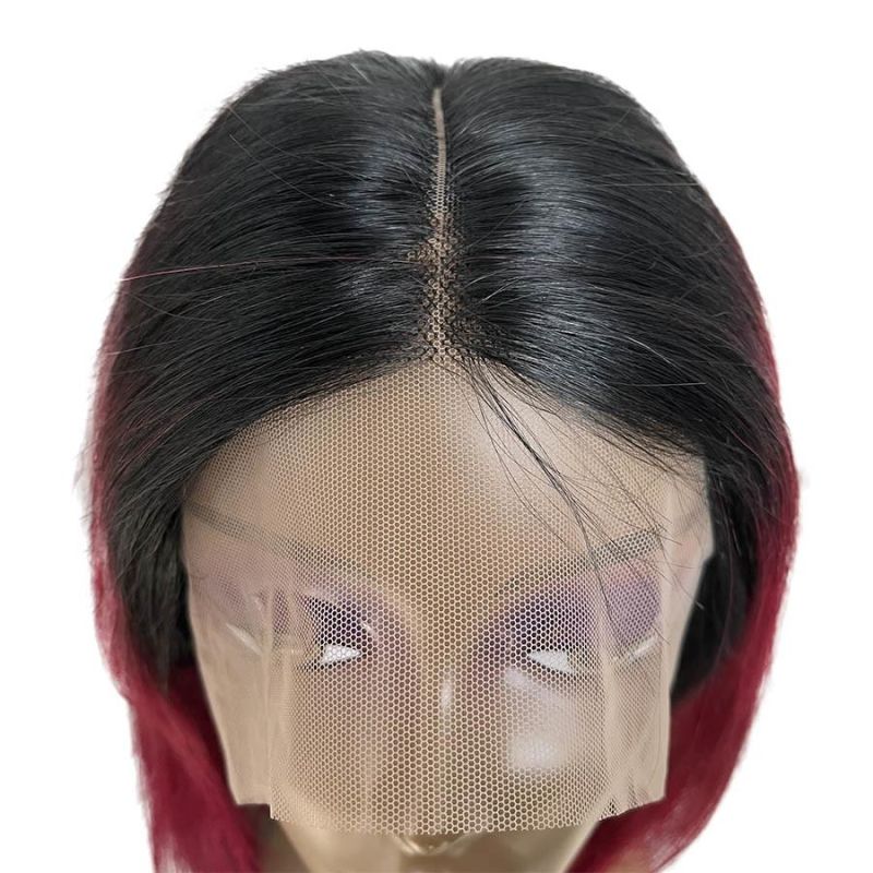 T1b/99j Brazilian Human Hair T Part 13*1 Lace Front Bob Wig