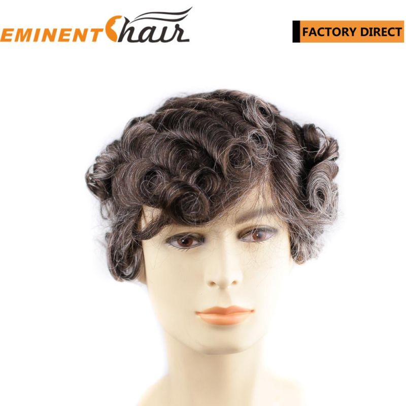 Custom Made Indian Hair Fine Mono Men′s Full Cap