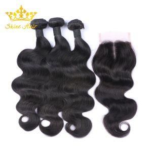 100% Real Human Virgin Hair in Natural Black #1b Body Wave Hair Bundle