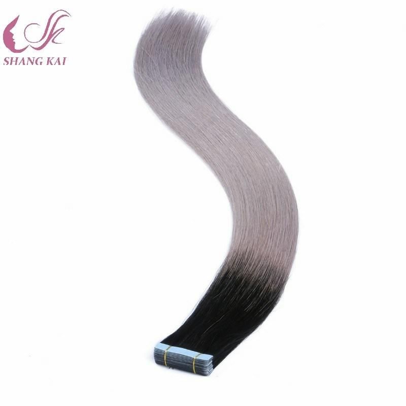Double Drawn Russian Tape Extensions Ombre Color Tape Human Hair Extension