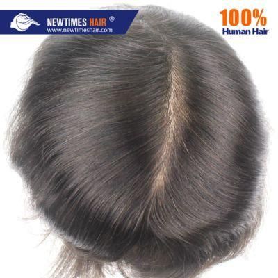 Injected Hair Transparent PU All Over Remy Human Hair Man Toupee