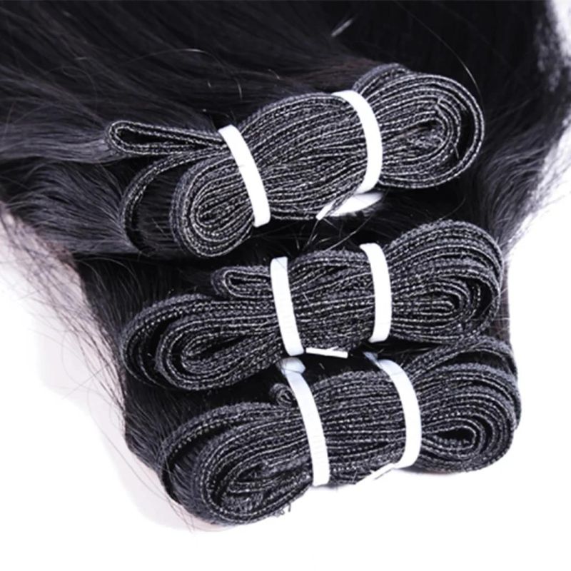 Straight Raw Virgin Human Hair Bundle Unproccessed Human Remy Hair Weave for Women Natural Color Double Weft