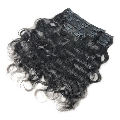 8PCS/Set Wholesale Virgin Remy Hair Natural Curly Wavy Clip in Hair Extensions #1