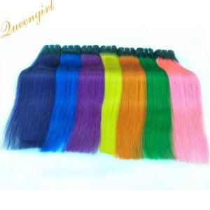 Wholesale 20inch Colored Straight Human Hair Weft Weave Ombre Brazilian Remy Hair