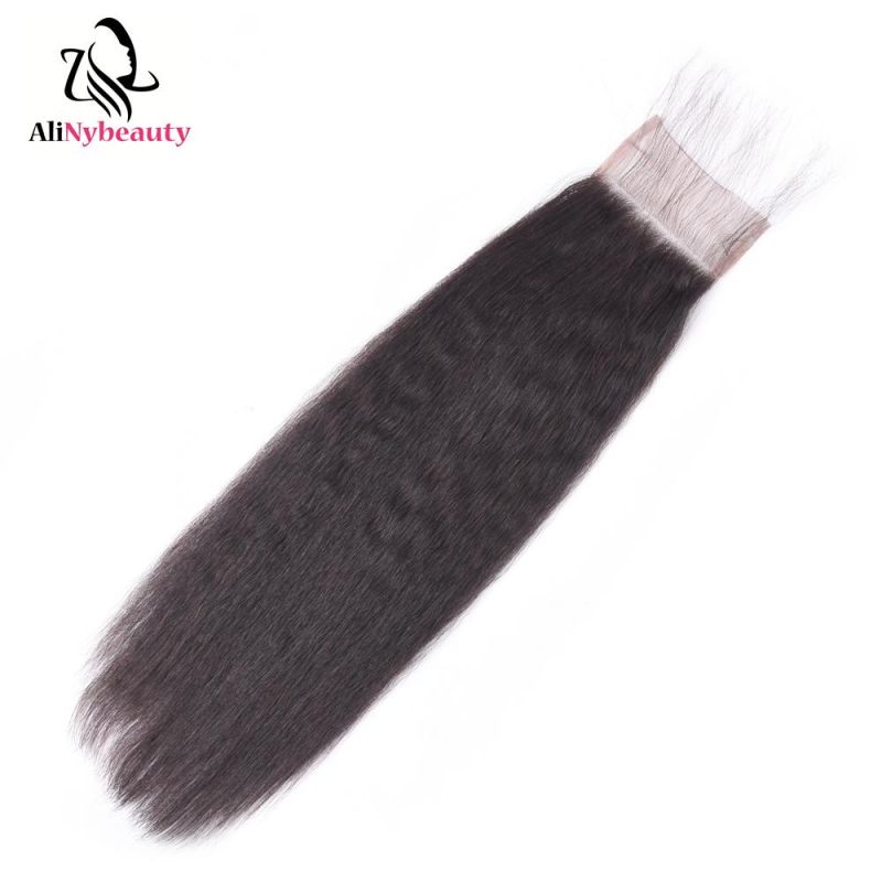 Alinybeauty Kinky Straight Brazilian Human Hair Lace Closure