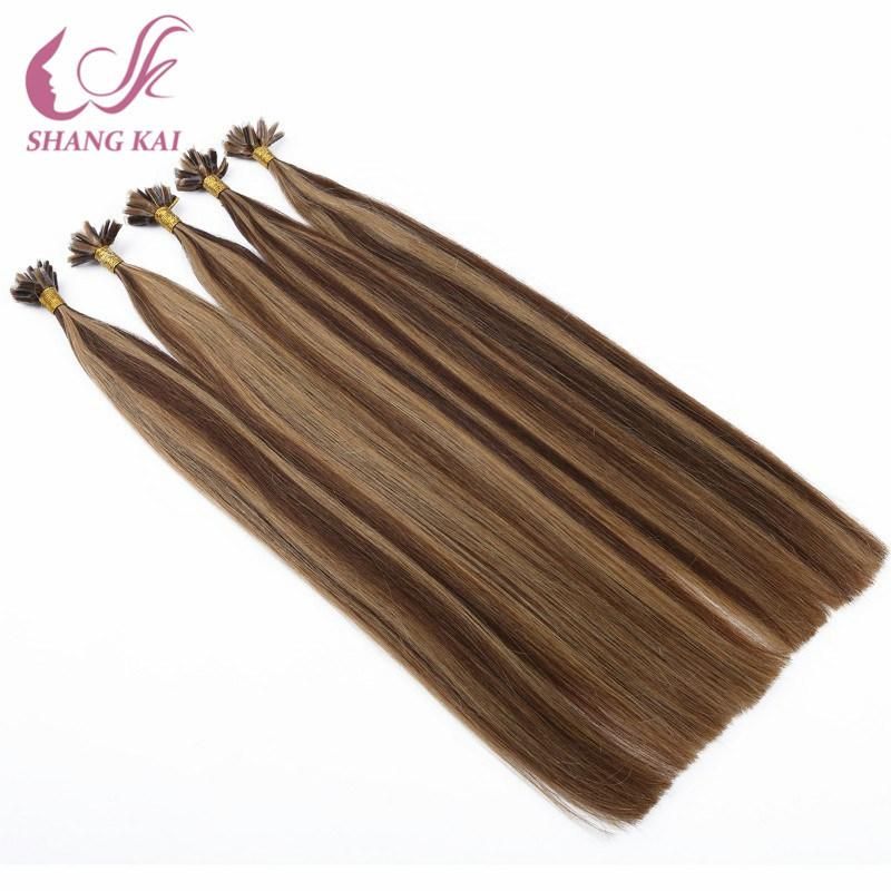 Mix Color Virgin Remy Full Cuticle Aligned Pre-Bonded Nail/U-Tip Hair Extension