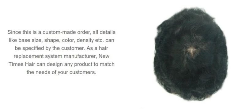 Super Thin Skin with French Lace Back - Hand Crafted Men′s Toupee