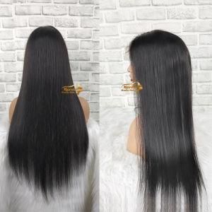 Morein Straigh Raw Indian Hair 13*4inch Natural Black Lace Front Wig